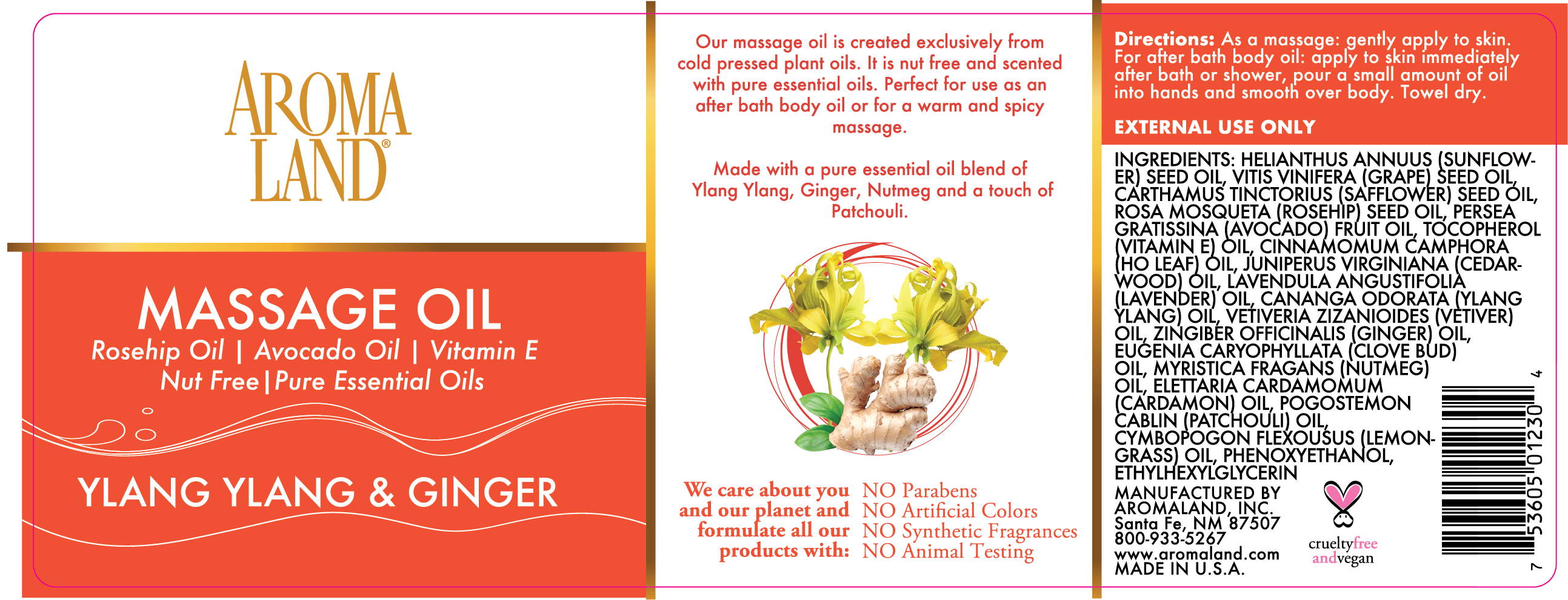 AROMALAND INC. - Wholesale Massage Oil/Gel - Massage & Body Oil Ylang Ylang & Ginger 1 gallon1