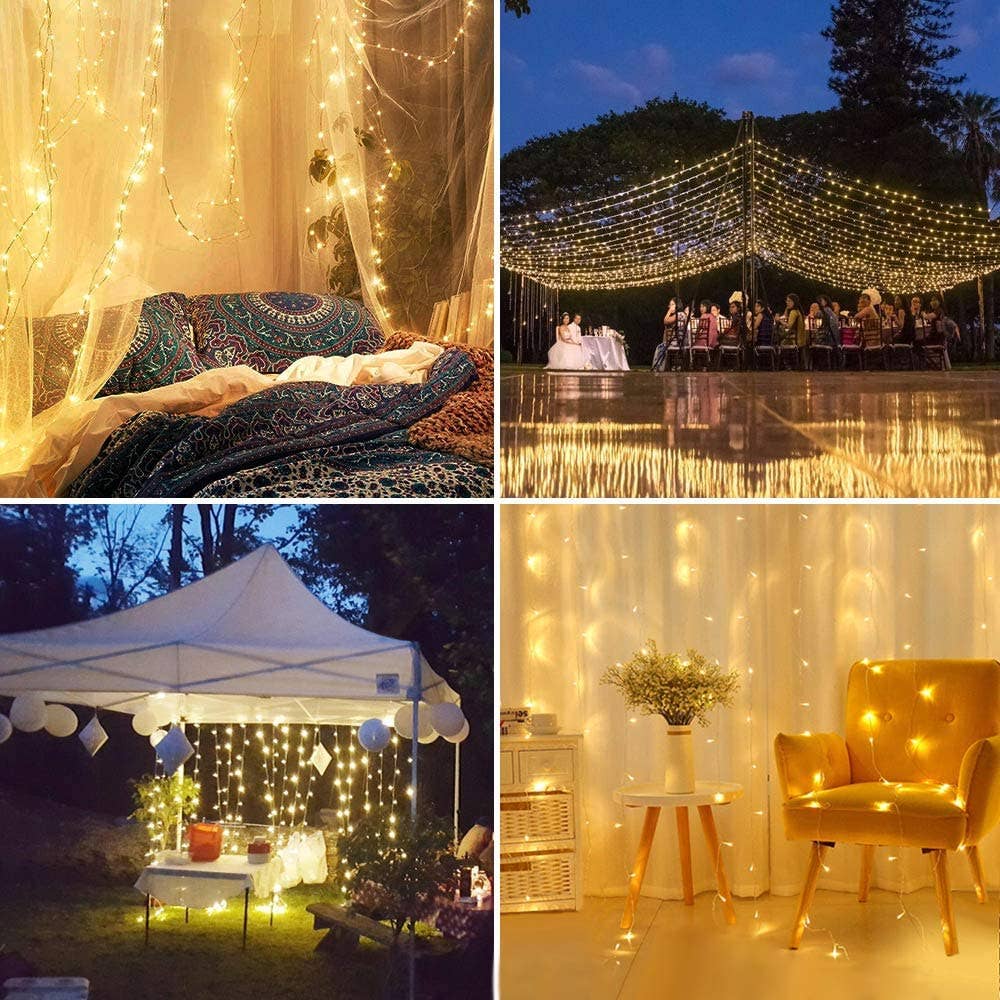 Perfect Holiday - Wholesale String Lights - 300 LED Curtain Lights USB Remote - Rainbow9