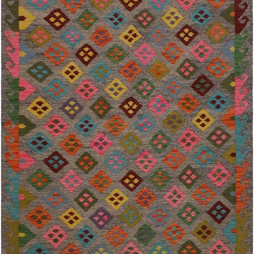 Eclectic Turkish Kilim Sanderso Hand-Woven Wool Rug - 4'11'' x 6'6'' for wholesale by Arshs Fine Rugs