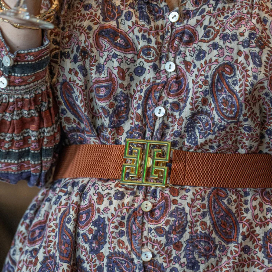 Garland Bags - Wholesale Belt Buckle - Women's - Square Greek Key Interchangeable Artisan Belt Buckle 4