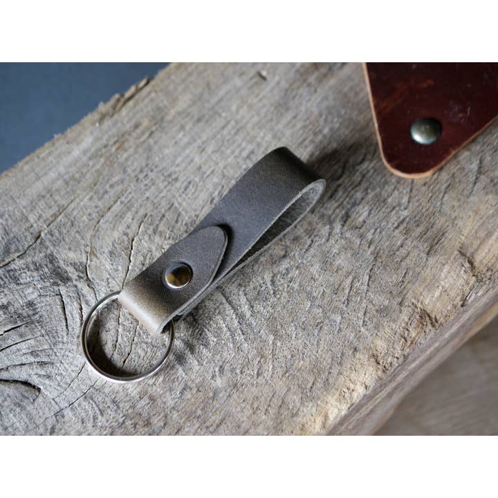Kingsley Leather - Wholesale Keychain - Unisex - Leather Keychain - Rugged Grey5