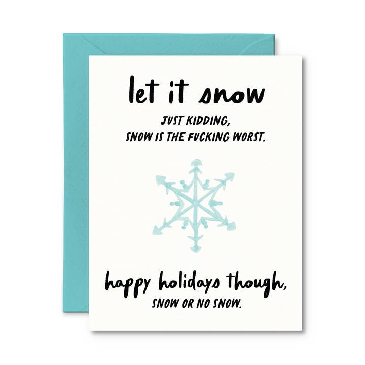Snow Is the Fucking Worst Funny Christmas Card for wholesale by Pretty by Her