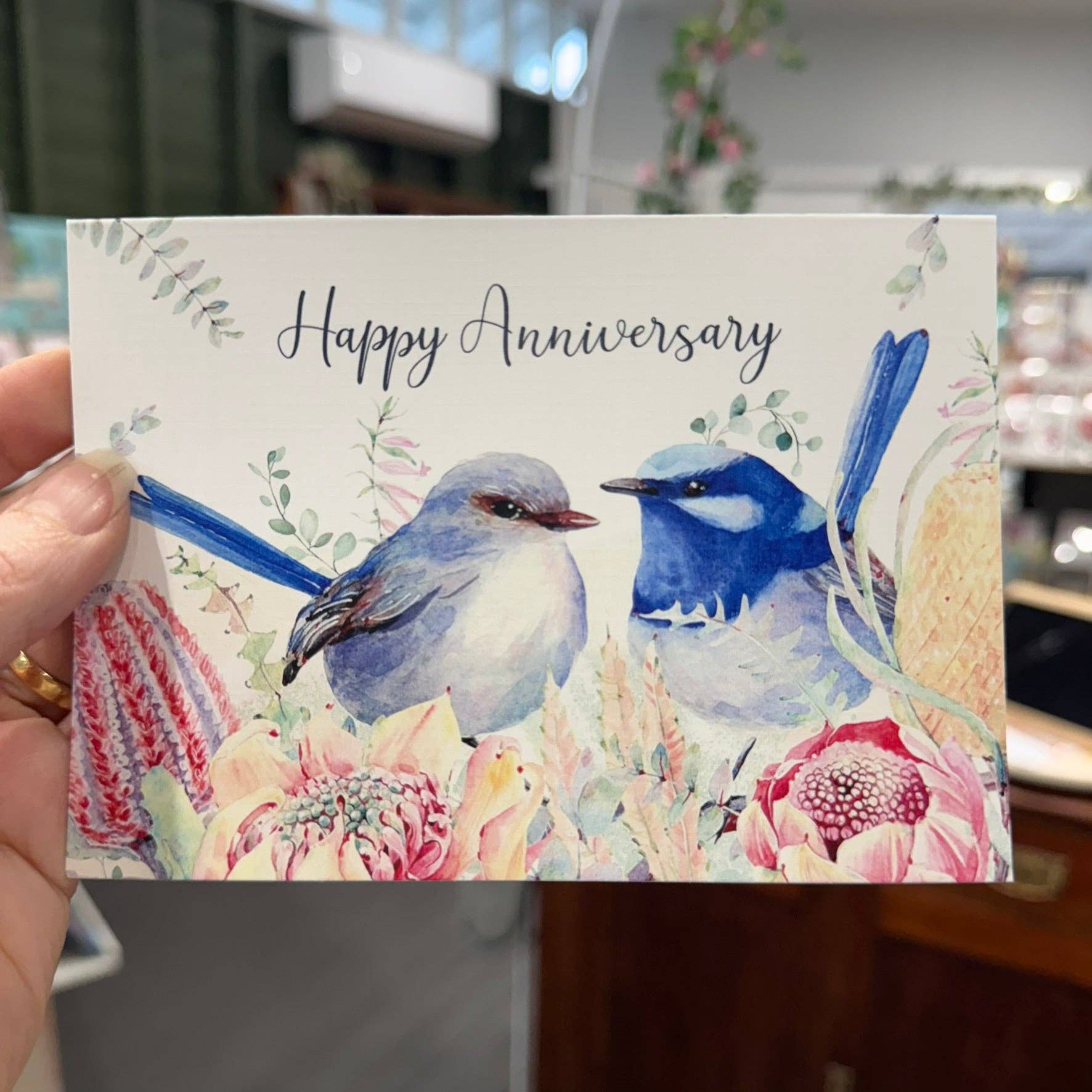 Scattered Seed Co - Wholesale Anniversary card - Superb Fairy Wren - Happy Anniversary Card1