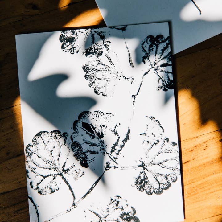 Reclaimed Gardens - Wholesale Everyday Greeting Card - Individual Botanical Monoprint Card (Blank)7