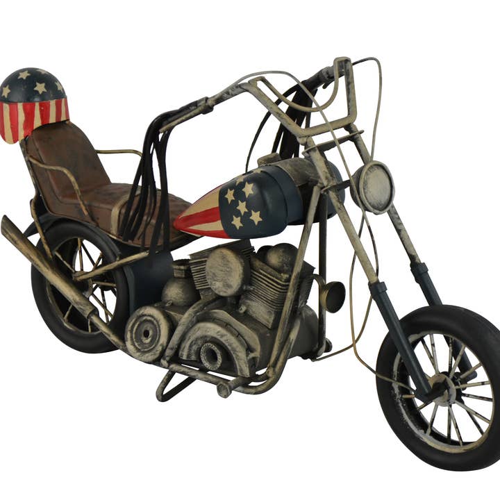 Three Star IM/EX Inc. - Wholesale Decorative Tabletop Object - 16" MOTORCYCLE W/ STARS & STRIPES3