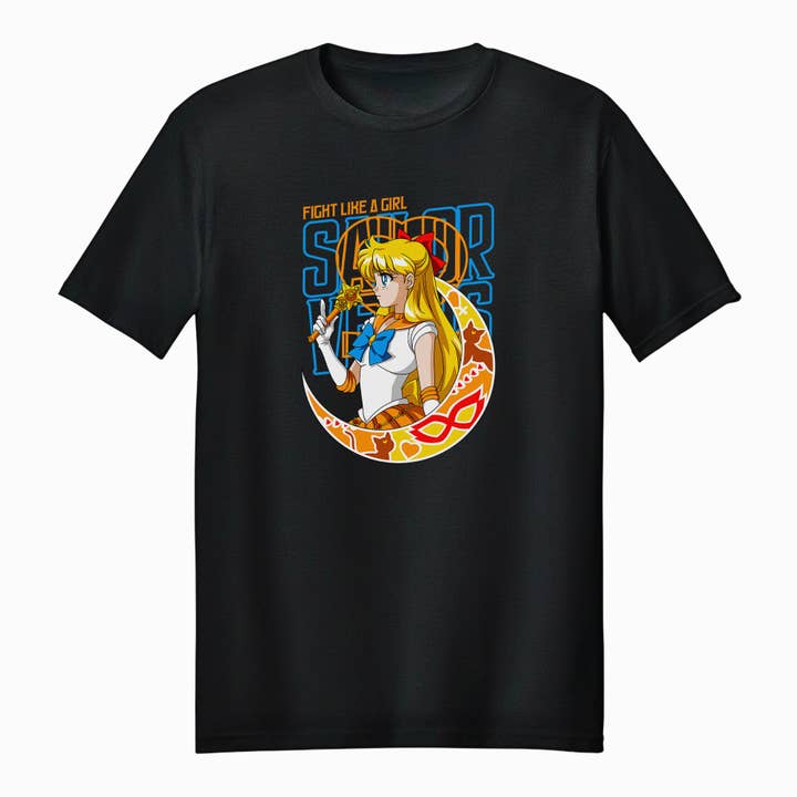 Camiseta Unisex para Adultos de Sailor Moon Venus Lucha como una Chica para venta al por mayor de Fundom
