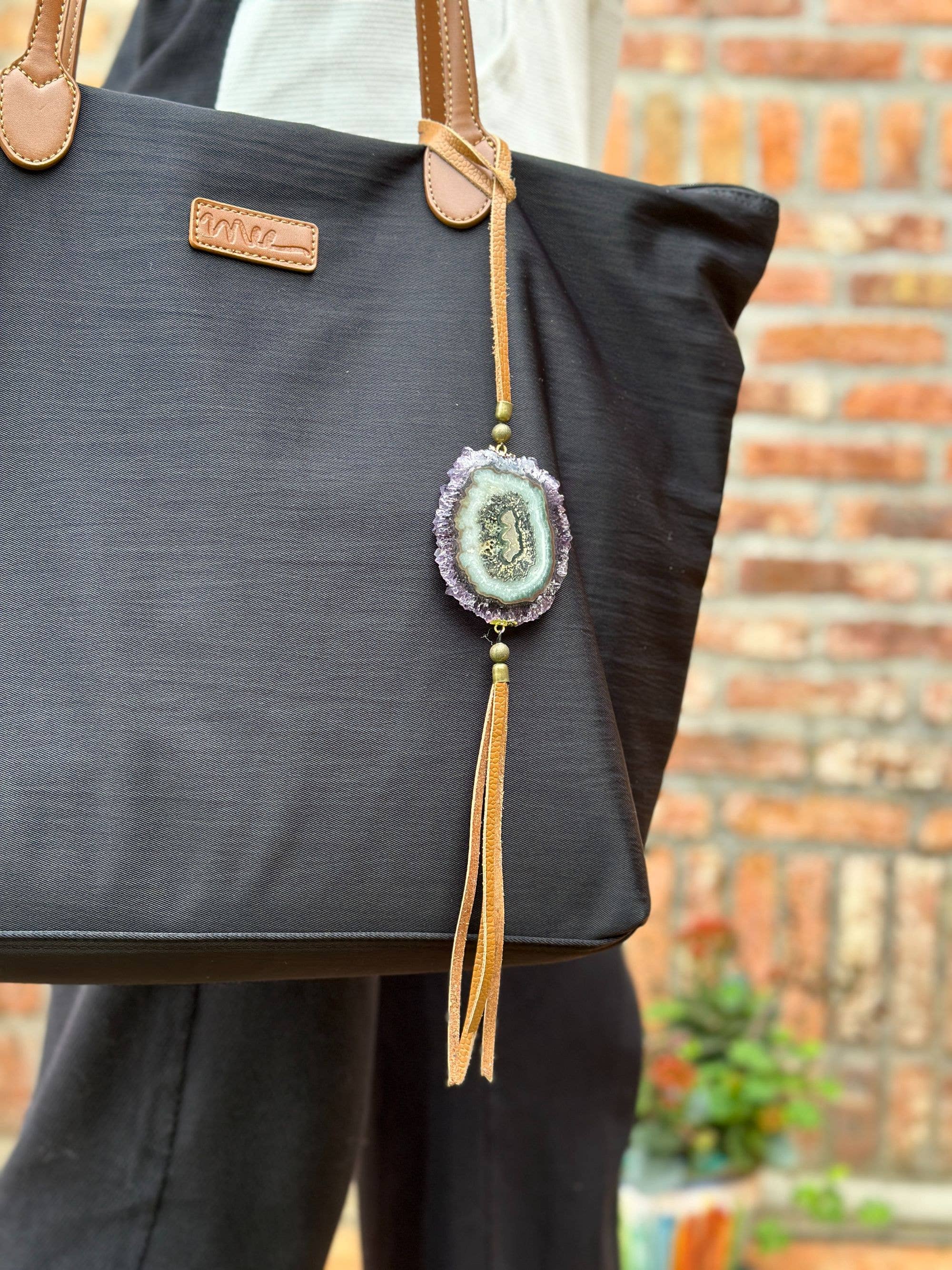 Deep Purple Project - Wholesale Purse/Bag Accessory - Women's - Crystal Bag Charm – Amethyst Stalactite Accessory1