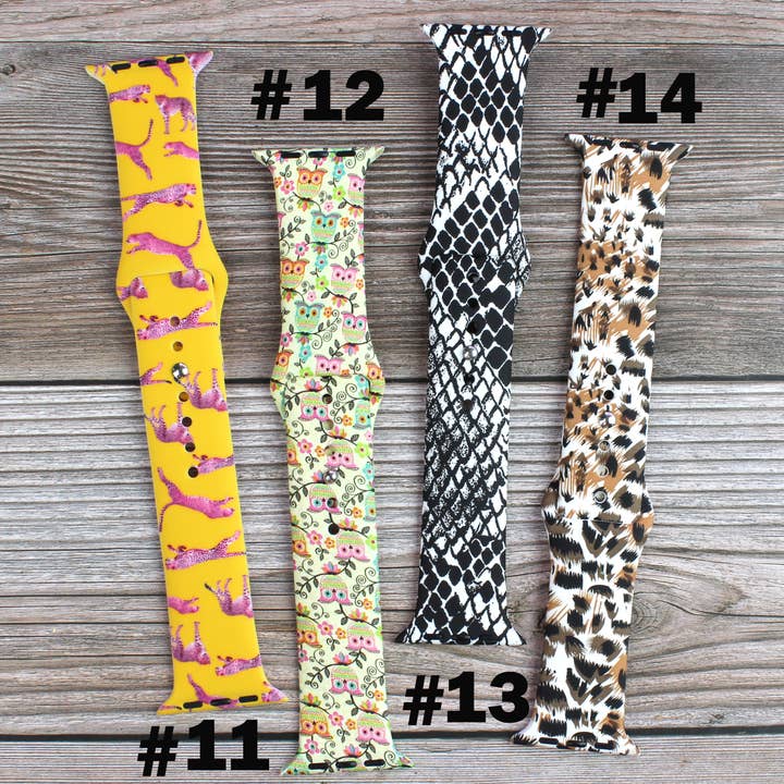 ShopTrendsNow - Wholesale Watch Band/Strap - Women's - Animal Themed Printed Silicone Bands Apple Watch