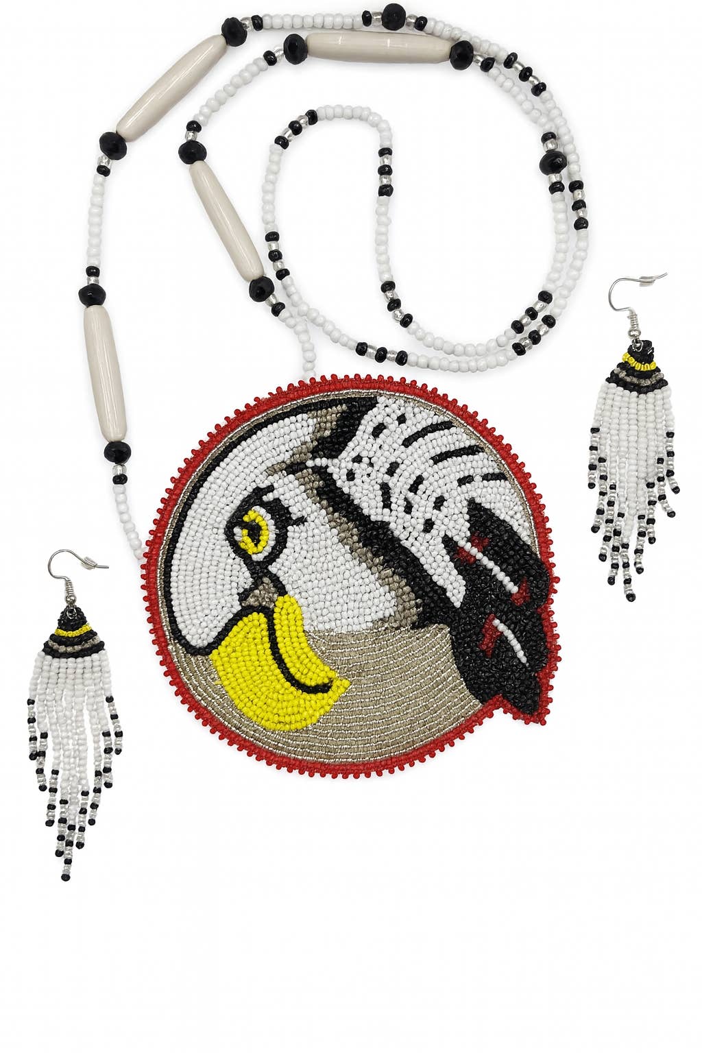 BEADS CORNER – wholesale Jewellery set – Handmade Eagle Feather Rosette pendant necklace set