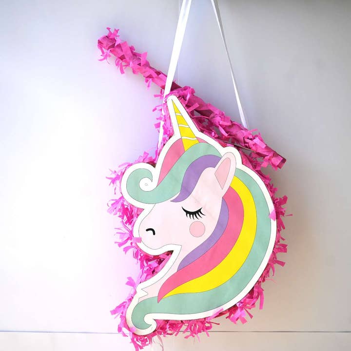 Handmade Unicorn Theme Pull String Pinata With Stick for wholesale by Zwende