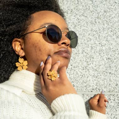 Cork Textile Fish Hook Earrings for wholesale by Perennial Peaces