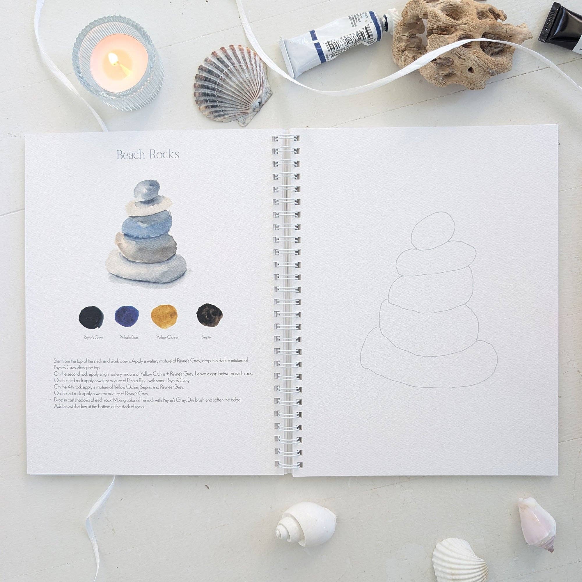 Finding Silver Pennies - Wholesale Crafts, Hobbies & DIY Book - Coastal Watercolor Workbook | Outlines + Video Tutorials8