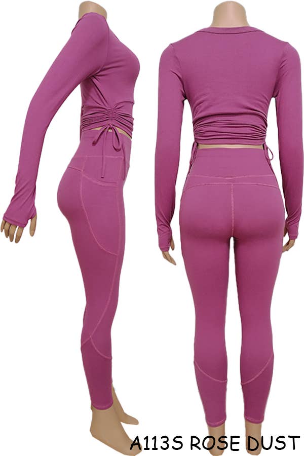 SSImport - Wholesale Activewear Set - Women's - A113S SPORTS YOGA POCKET LEGGINGS TOPS SETS MIX SIZES 12PCS1