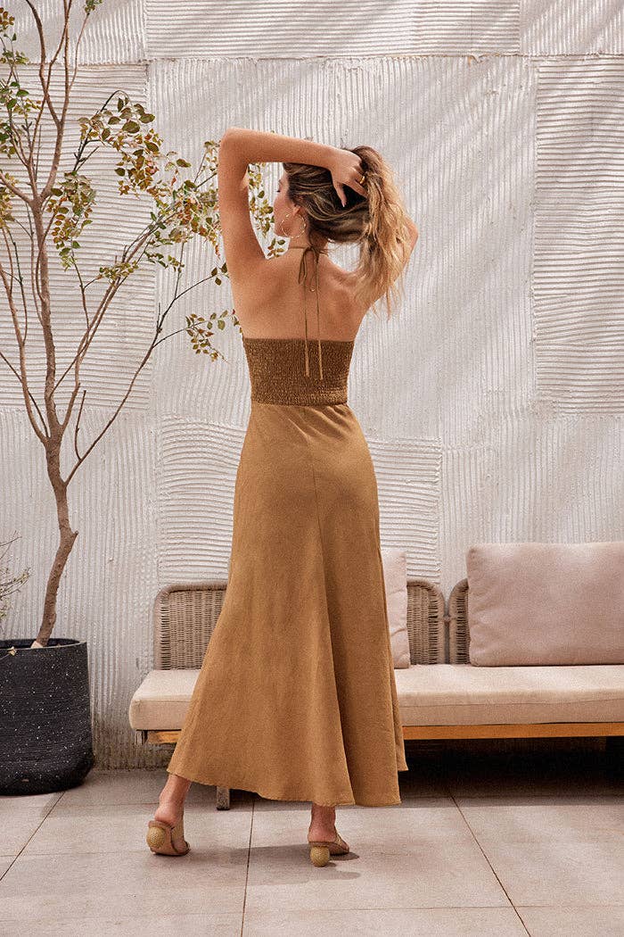 Frieeah – Großhandel Kleid – Damen – Carol | Maxikleid aus Lyocell/Leinen3