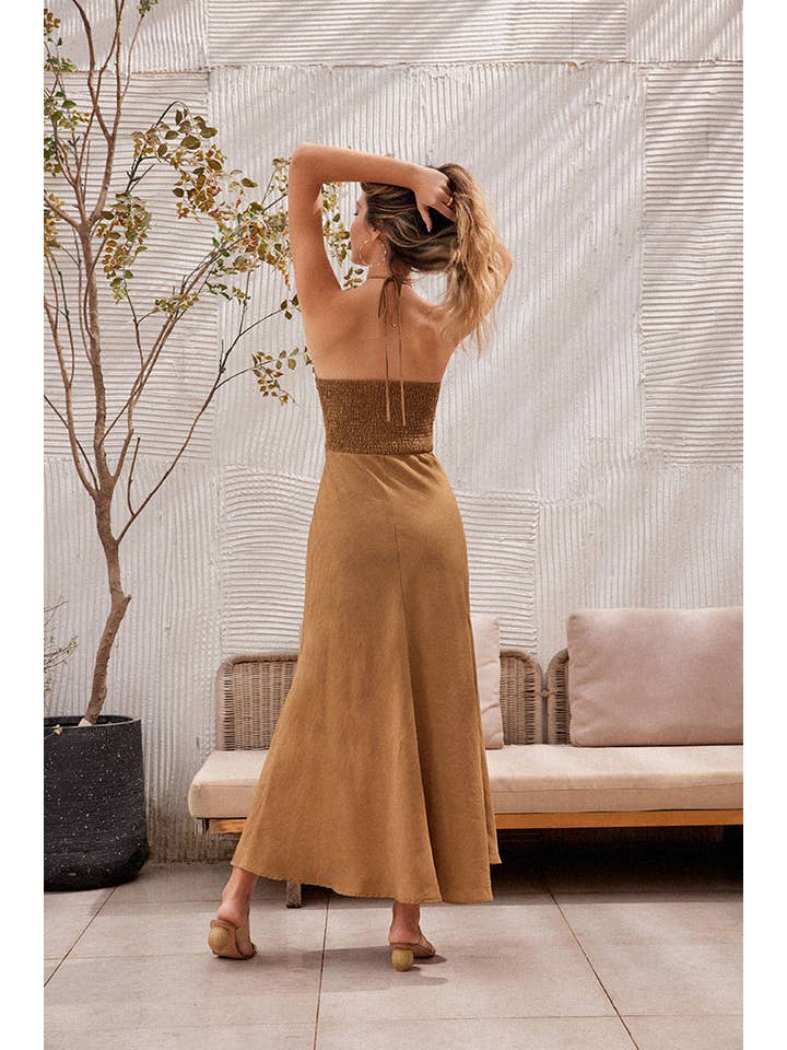 Frieeah – Großhandel Kleid – Damen – Carol | Maxikleid aus Lyocell/Leinen3