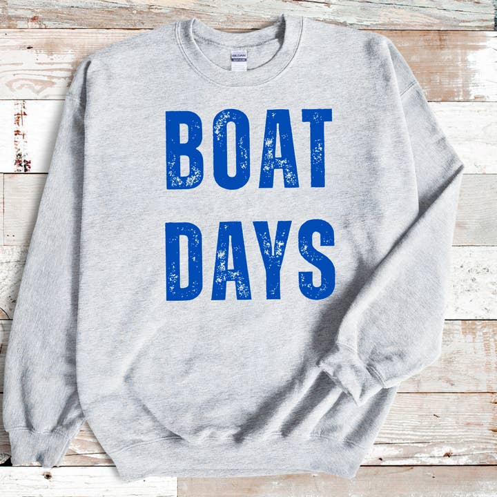 Boat Days Graphic Sweatshirt for wholesale by M.B. Paper Design