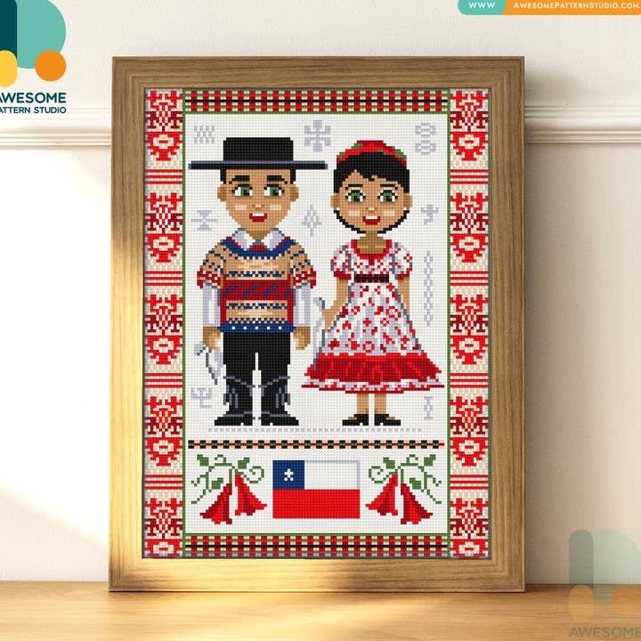 Vêtements chiliens DS2458-120x162, kit de peinture au diamant pour la vente par Awesome Pattern Studio