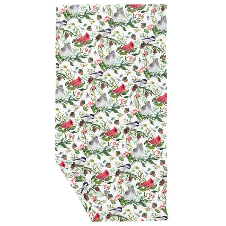 Forest Birds Double Sided Waffle Dish Towel for wholesale by June Apothicarie