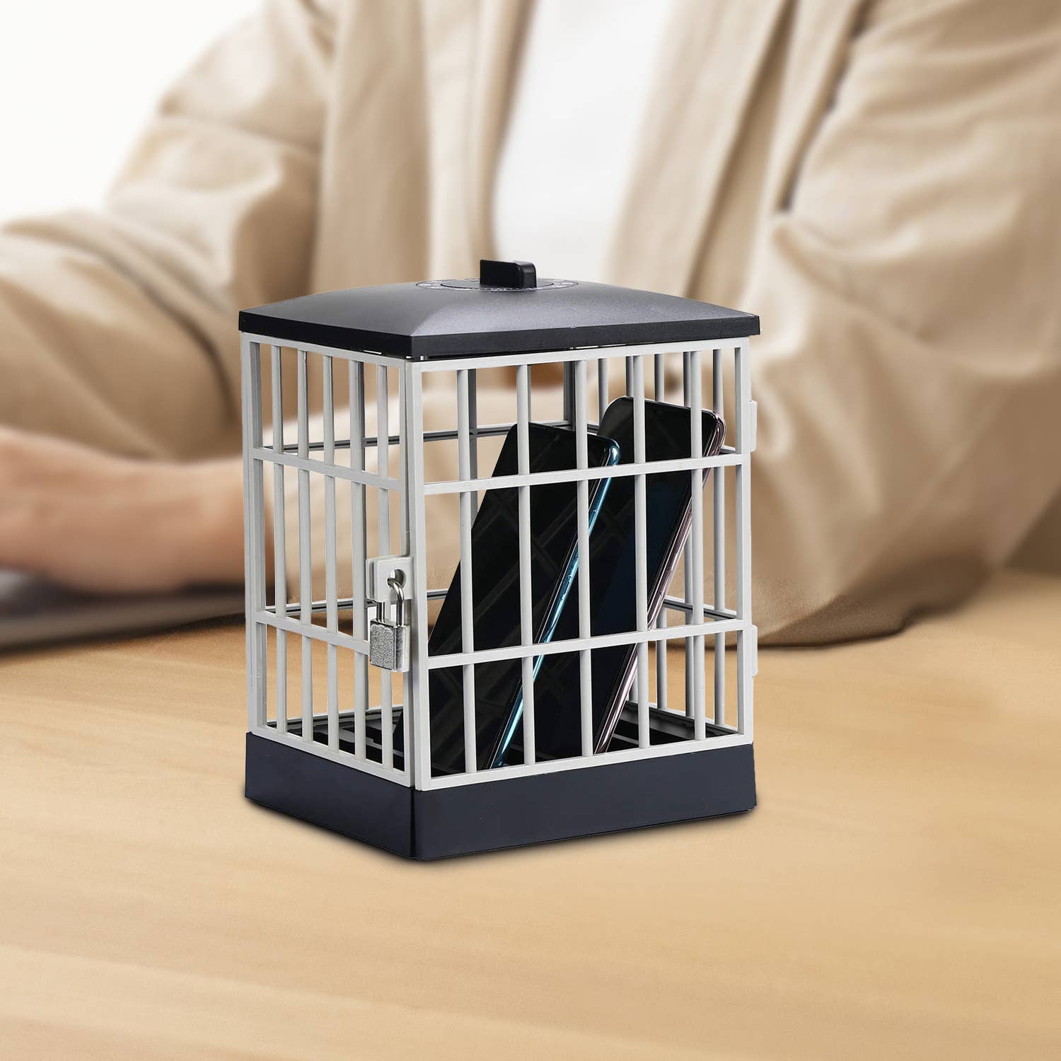 Mad Monkey GmbH - Venta al por mayor Regalo de broma/detalle - Mad Monkey - Prisión para móviles con temporizador y llave1