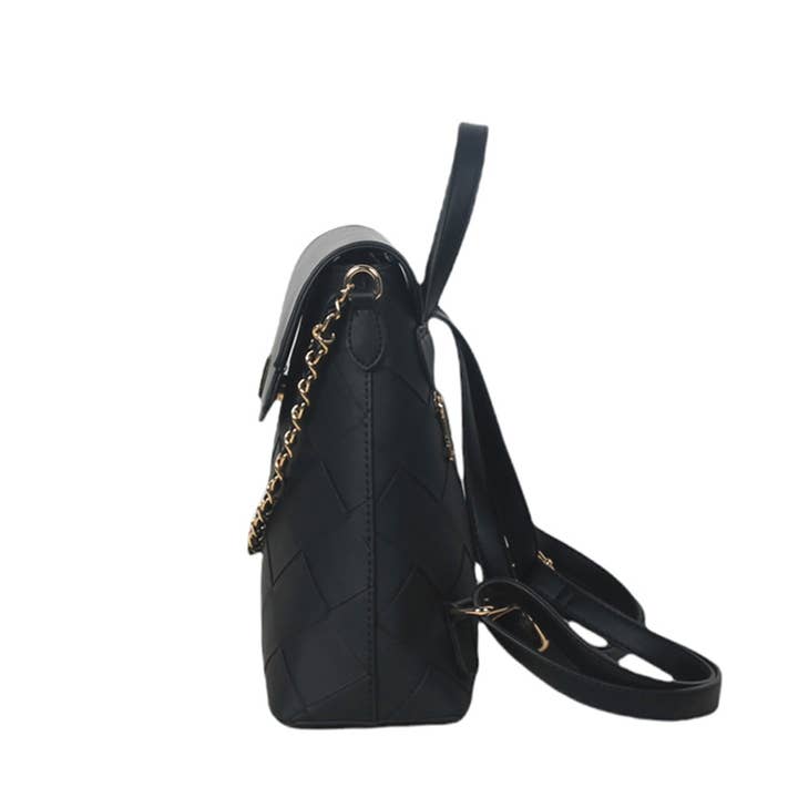 MIA LAROUGE - Wholesale Backpack - Women's - BACKPACK BAG WITH FLAP, LEATHERETTE