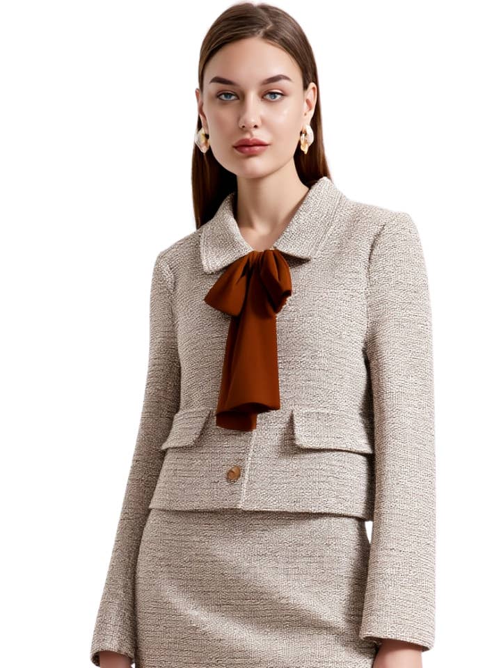 BR12138 ITALIAN SUIT JACKET WITH BOW for wholesale by Becky Rose