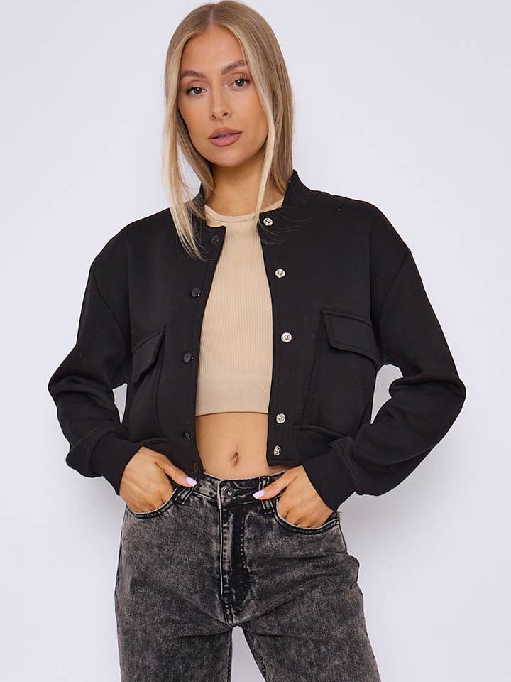 Blouson Bomber Court en Laine pour la vente par AX Labels