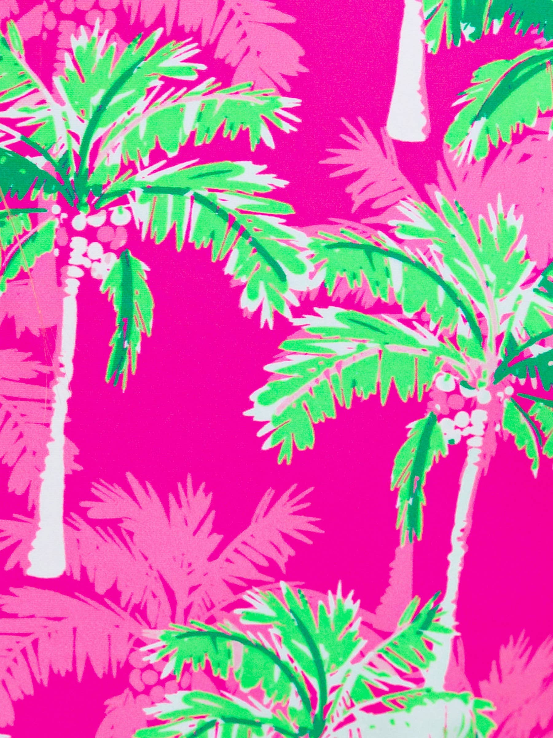 Rosa Conjunto de baño de dos piezas con cremallera y mangas largas, estampado de palmeras neón y volantes traseros característicos para niñas. de venta al por mayor en Faire6