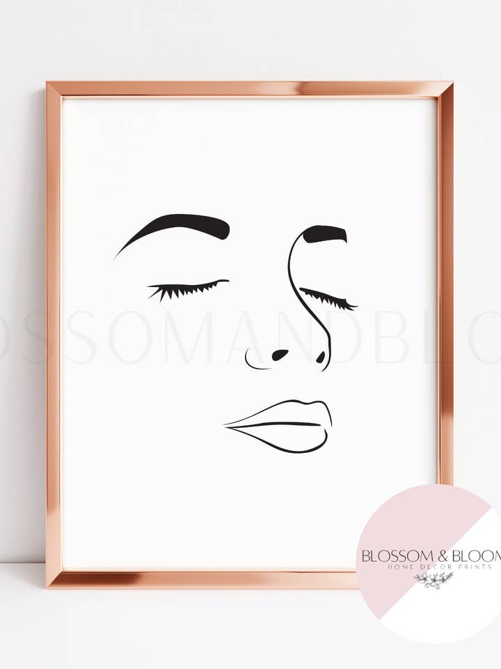 Art au trait de portrait pour la vente par Blossom & Bloom