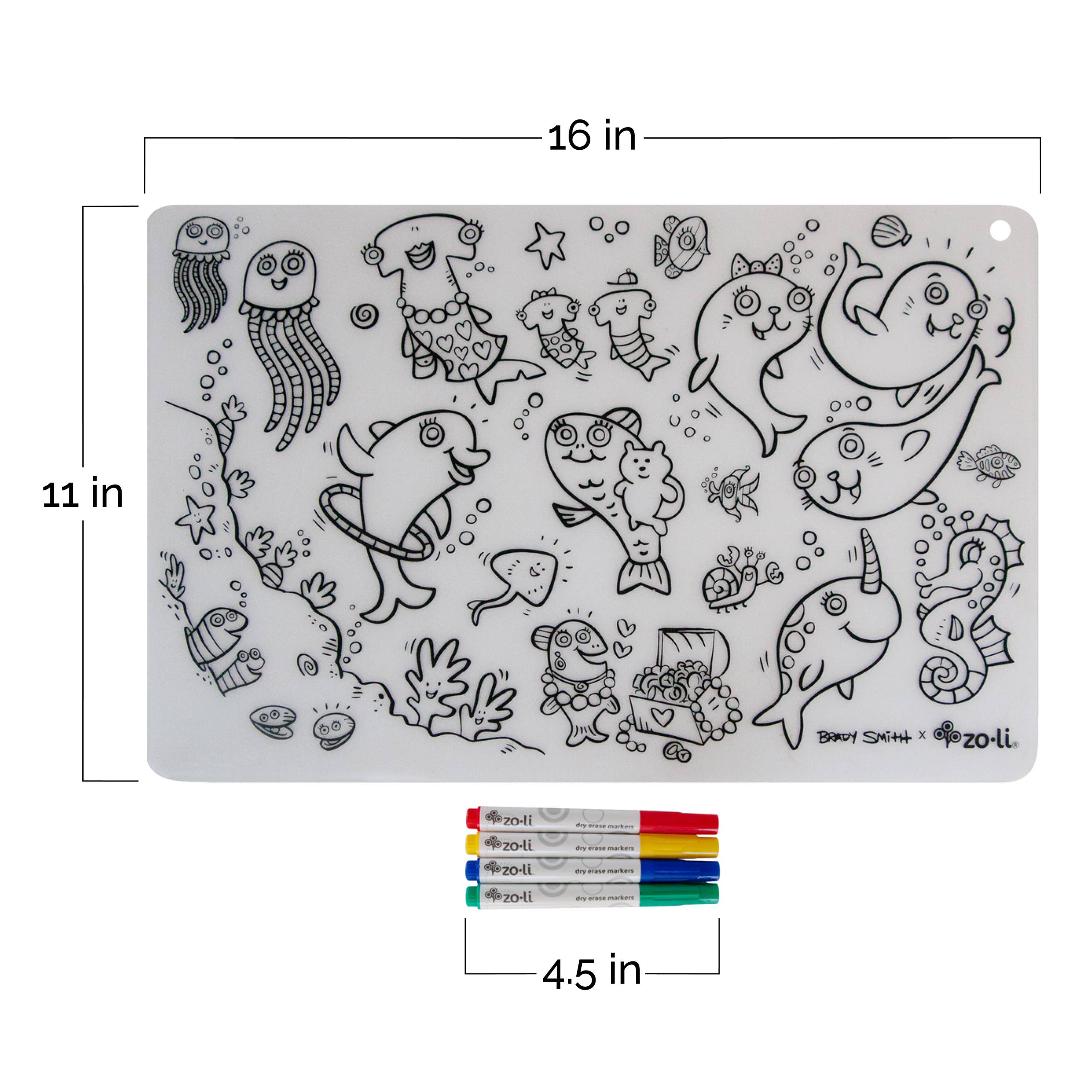 ZoLi - Wholesale Coloring Mat - Kids & Baby - colorMATTIES - Sea Fun + Space Fun Coloring Placemats7