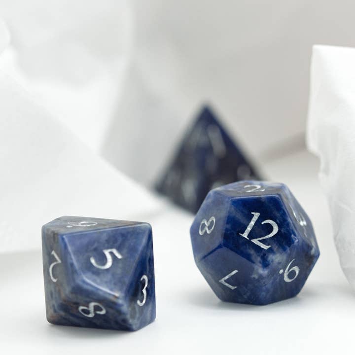Geek Therapeutics - Wholesale Dice - Blue-Veined Gemstone Dice Set2