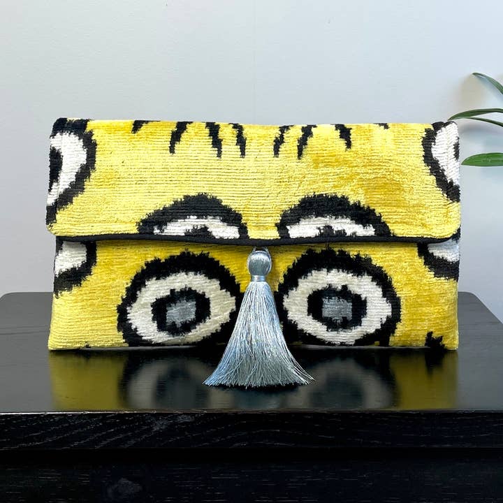 Mila∞Miro by Emelie - Vendita all'ingrosso Pochette - Donna - Borsa clutch Ikat con Occhio diabolico | Gialla0