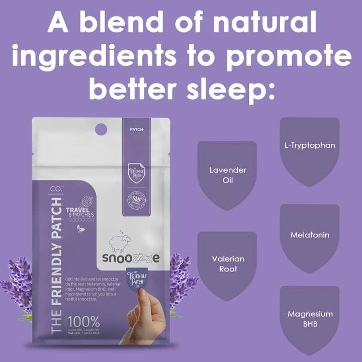 Friendly Patch CO - Wholesale Oral Supplement/Vitamin - Snooze Melatonin Sleep Patch - Travel Pack ( 8 patches )
