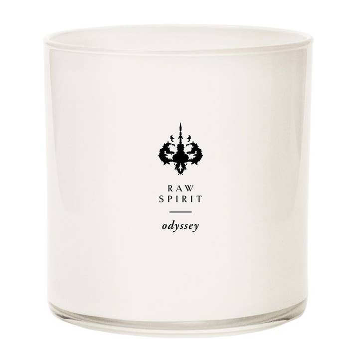 Odyssey Candle, 9 oz Pear Lily Jasmine, Coconut Soy Wax for wholesale by Raw Spirit, Inc.