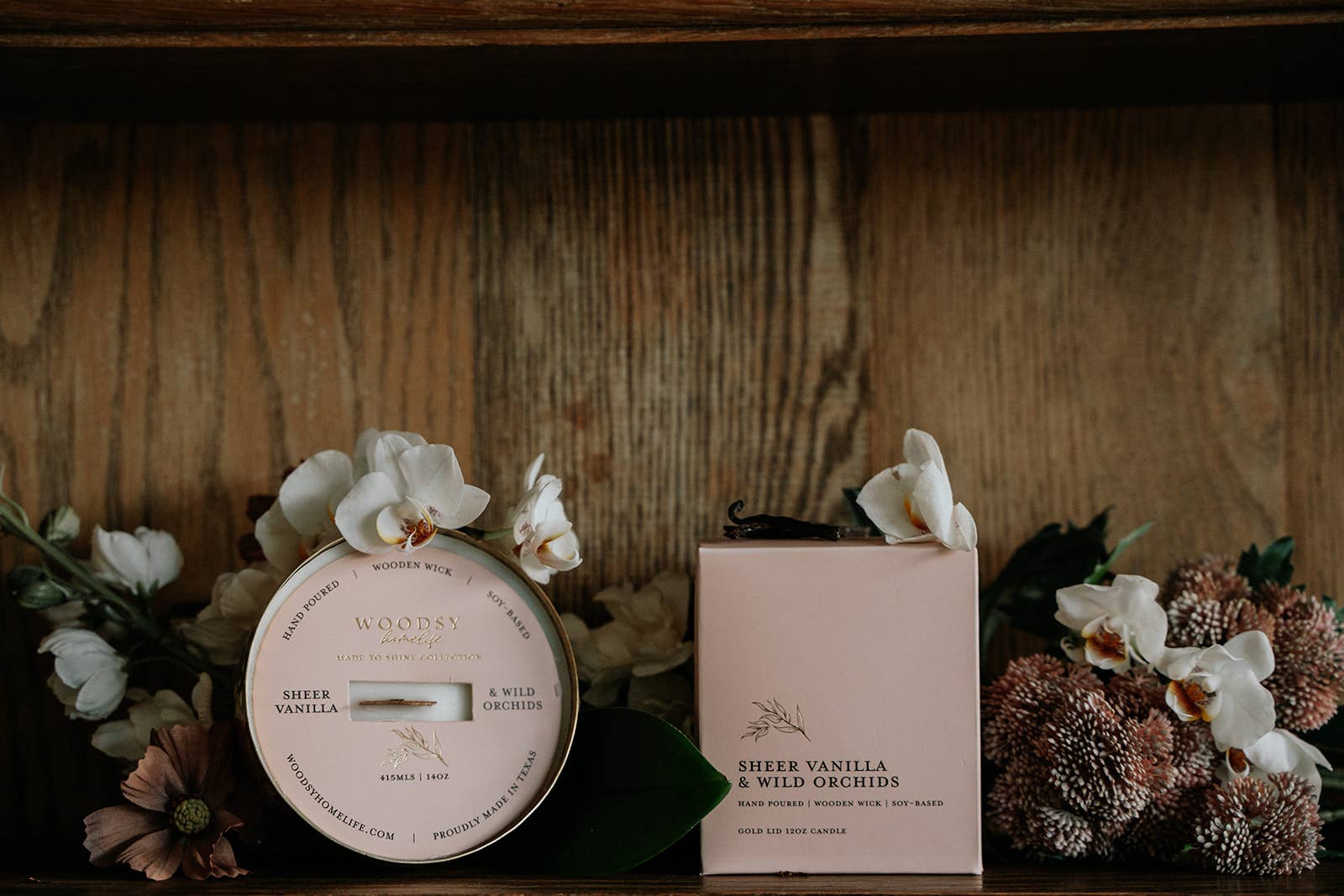 Woodsy Homelife – Vela em jarro/copo por atacado – Vela de Soja Pura de Baunilha e Orquídea Selvagem - Latão Sólido 14oz1