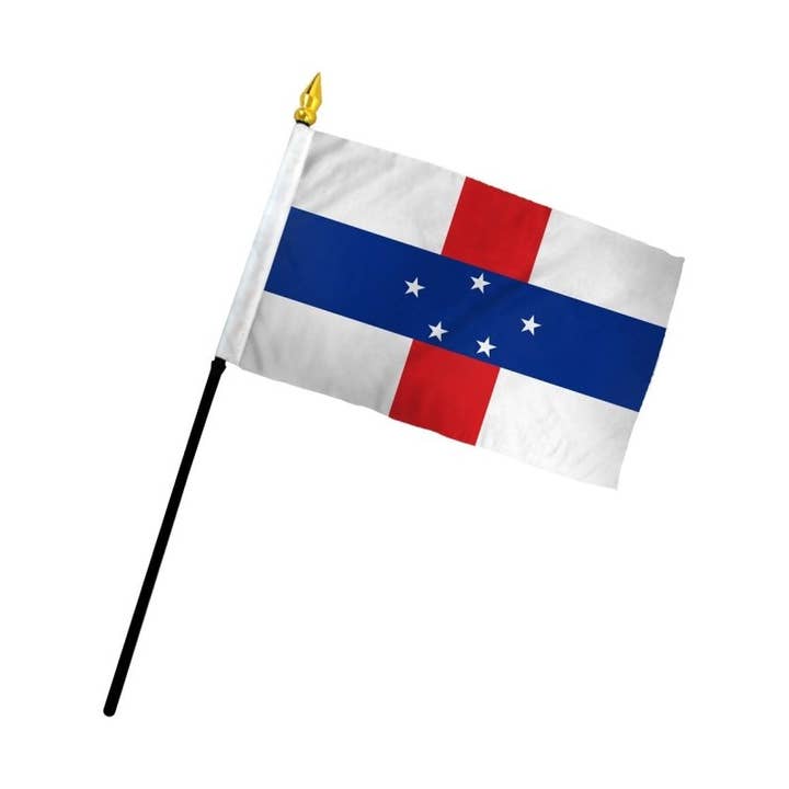 Flags Importer - Wholesale Flag - Netherlands Antilles 4x6in Stick Flag0