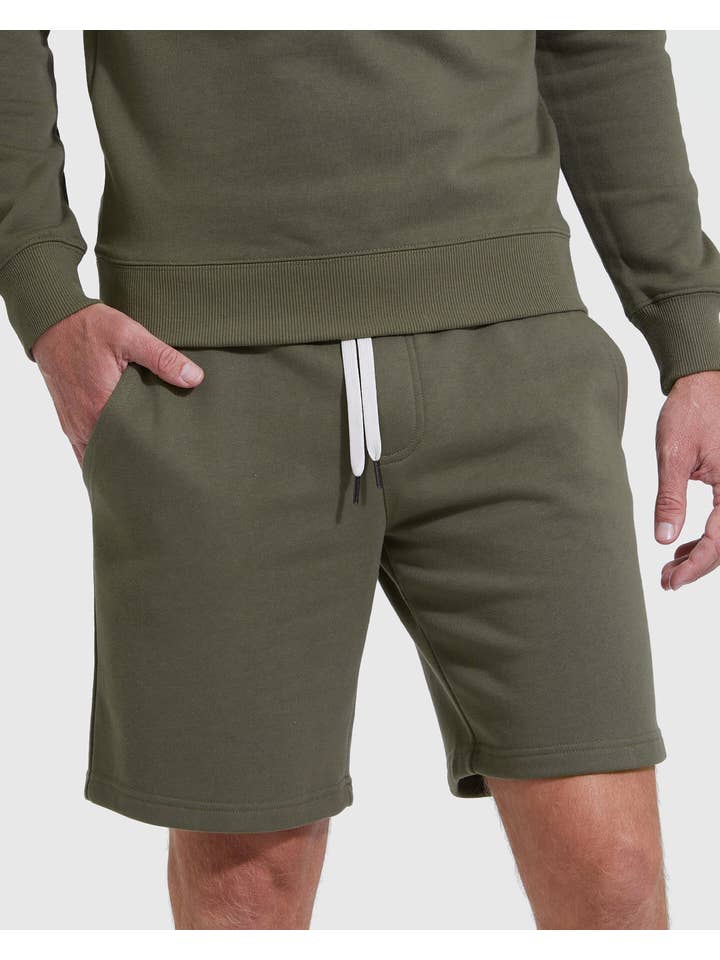 True Classic - Wholesale Shorts - Men's - Military Green Fleece French Terry Shorts3