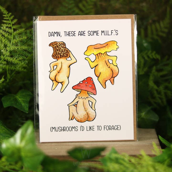 Funguise Friends by WkdWest - Wholesale Everyday Greeting Card - "M.I.L.F.s" - Funguise™ Greeting Card w/ sticker3
