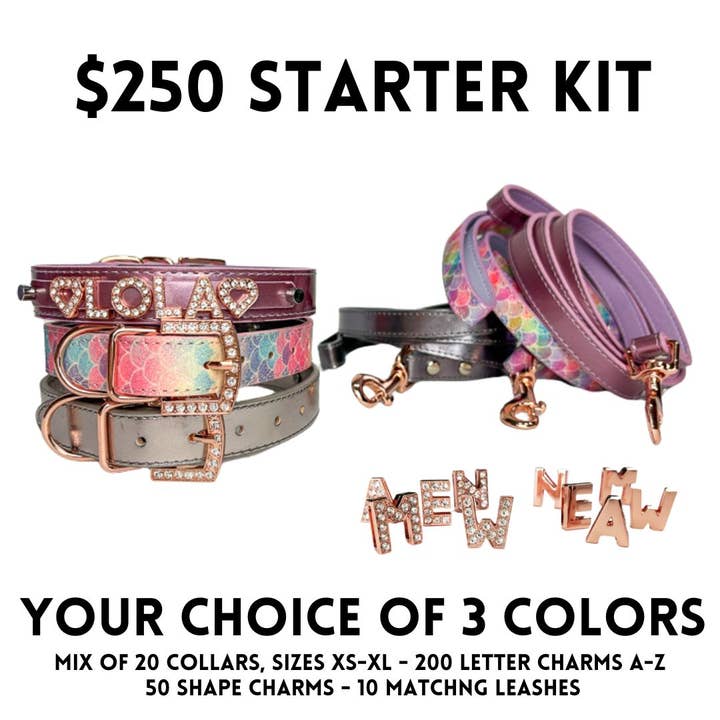 House of FurBaby - Wholesale Pet Collar - Cat/Dog - DIY Pet Collar Bar Starter Pack - Rose Gold