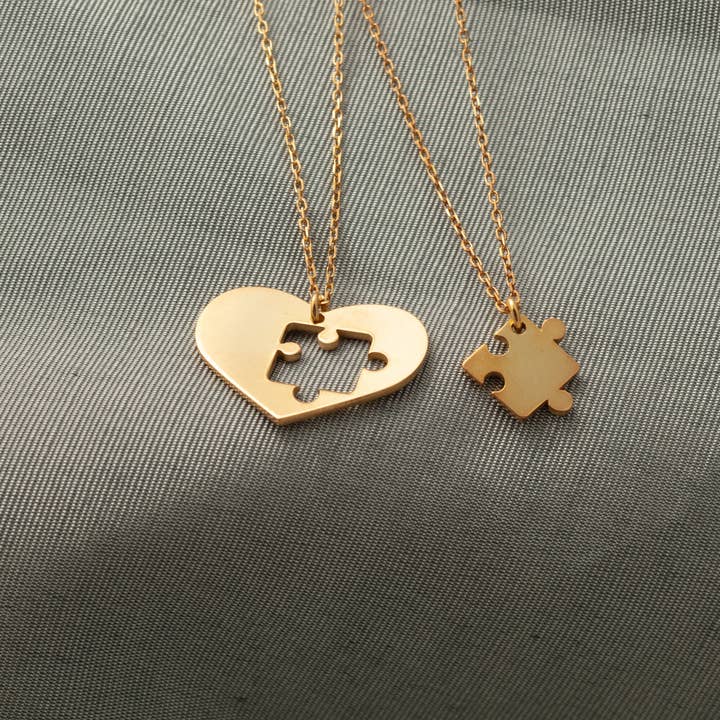 Collier sentimental mère-fille avec cœurs pour la vente par Br Minimal Jewelry