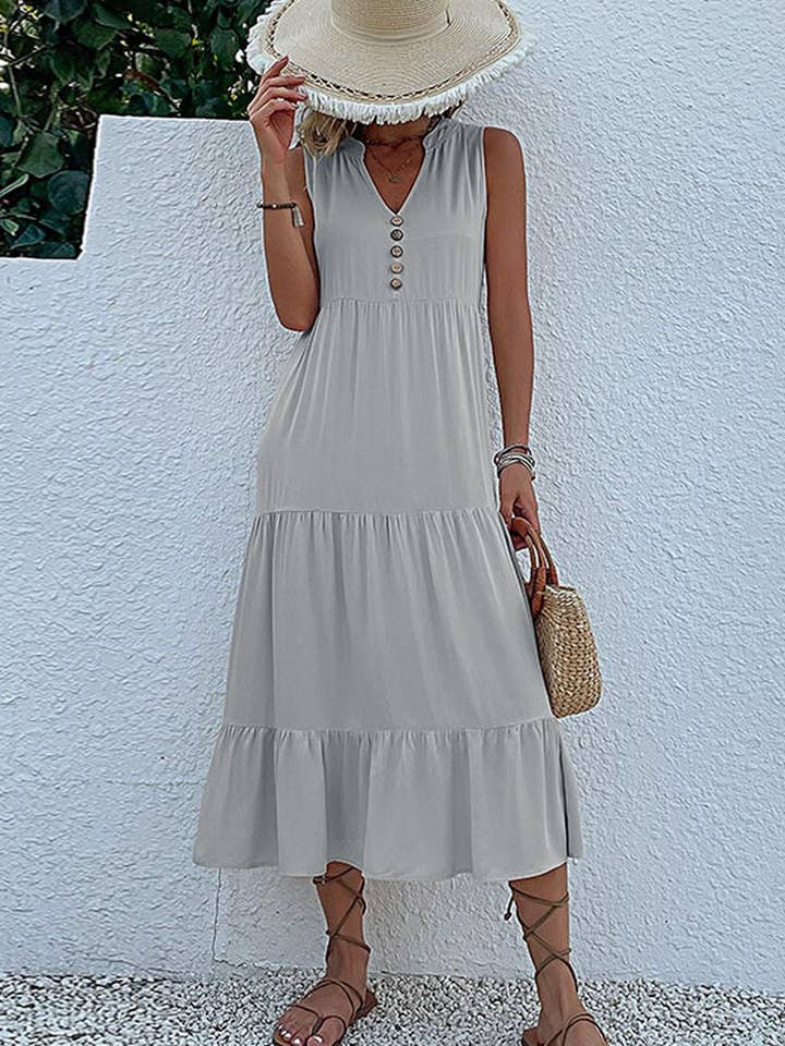 Lily Clothing - Vente Robe – femme - ROBE DÉCONTRACTÉE SANS MANCHES DE COULEUR UNIE _CWDSD28228