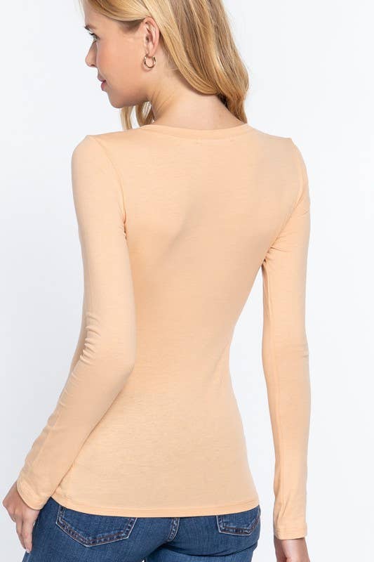 Active Basic | Active USA - Wholesale Knit Top - Women's - Long Sleeve Scoop Neck Top54