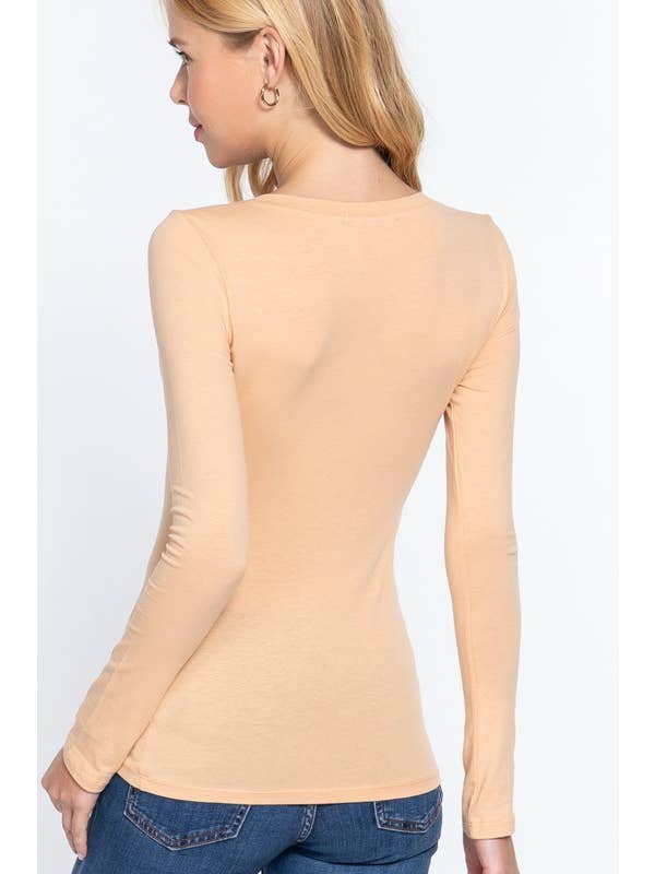 Active Basic | Active USA - Wholesale Knit Top - Women's - Long Sleeve Scoop Neck Top54