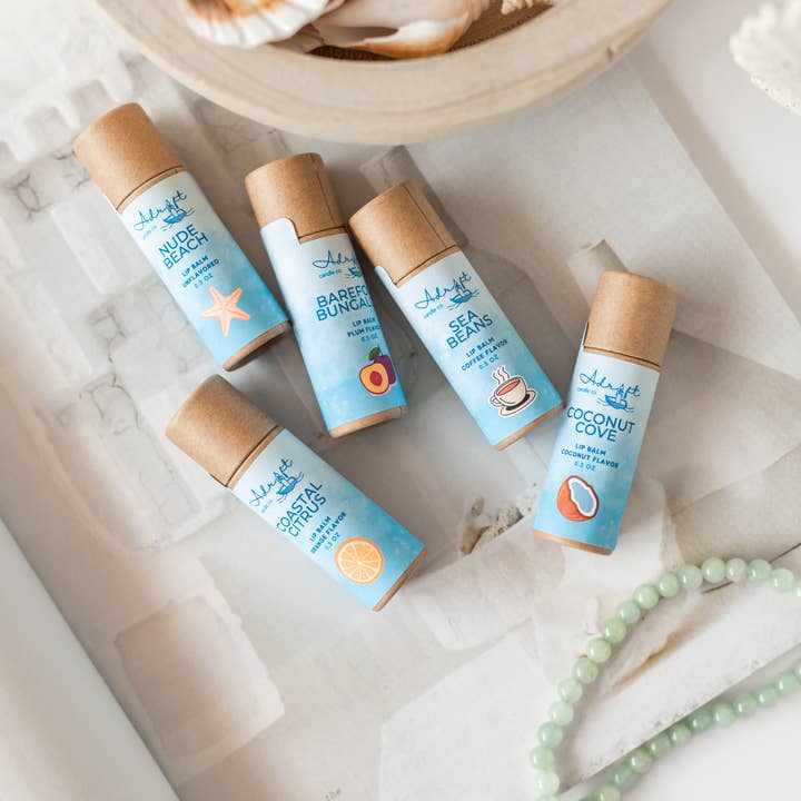 Adrift Candle Co. - Wholesale Lippenbalsem - Lippenbalsem, recyclebare kartonnen koker, kustthema