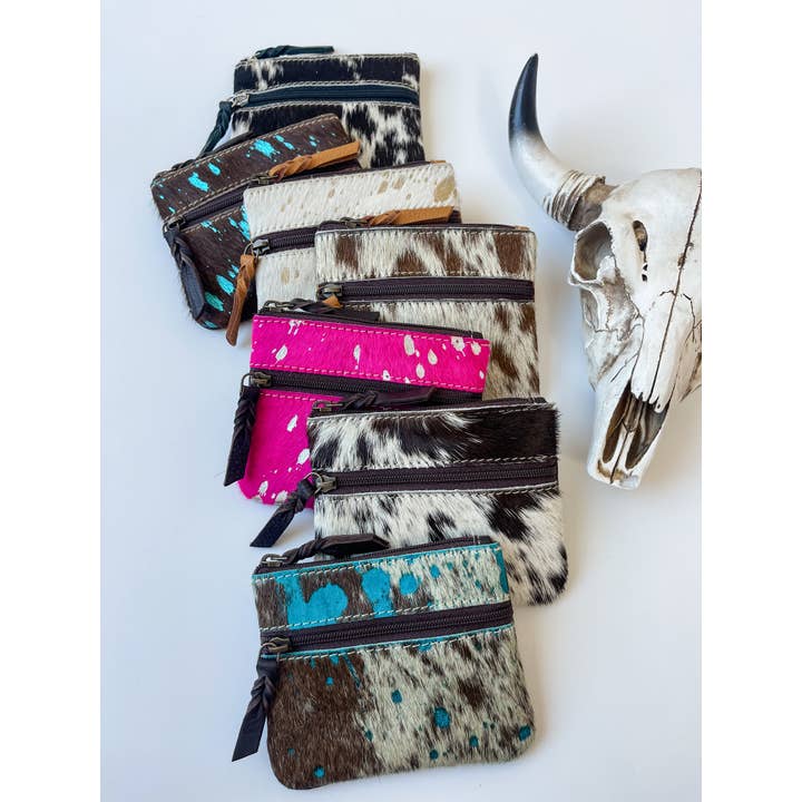 Boho Ranch Shop - Vente Porte-monnaie – femme - Pochette à monnaie Western en peau de vache5