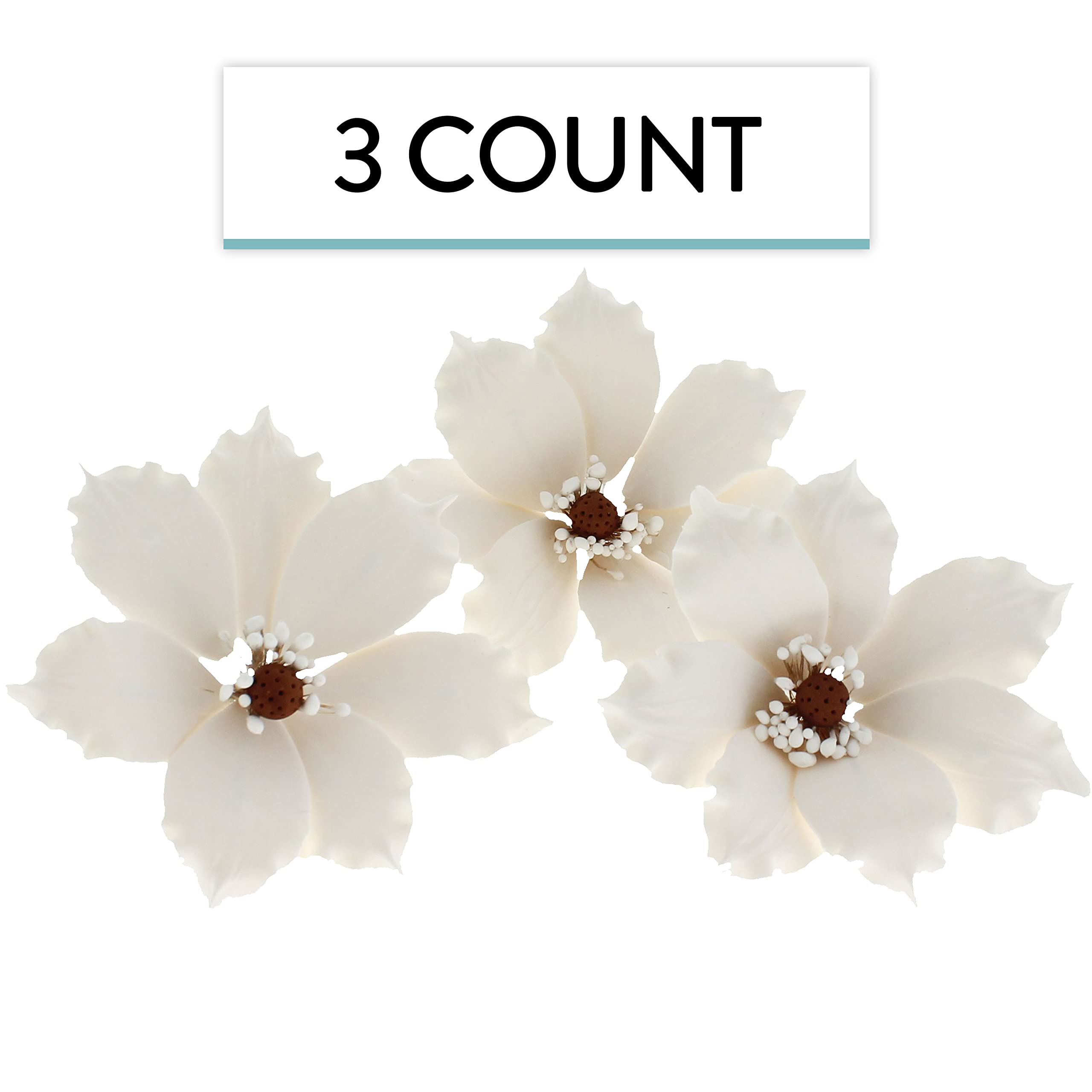 Global Sugar Art - Vendita all'ingrosso Topper per torte/cupcake - Fiori di Clematide in Pasta di Zucchero per Torte di Global Sugar Art, Bianchi, Confezione da 32