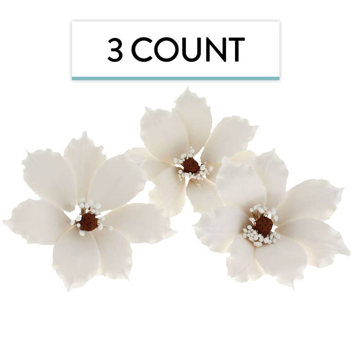 Global Sugar Art - Vendita all'ingrosso Topper per torte/cupcake - Fiori di Clematide in Pasta di Zucchero per Torte di Global Sugar Art, Bianchi, Confezione da 32