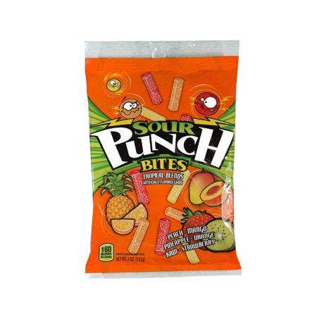 Sour Punch 5 Oz Tropical Blend Peg Bag for wholesale by Long Island Candy Factory