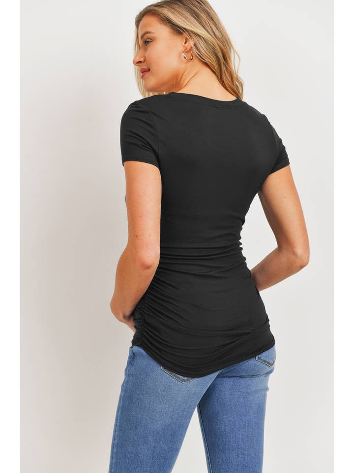 Hello Miz - Wholesale Top - Maternity - Ruched Short Sleeve Maternity T-Shirt