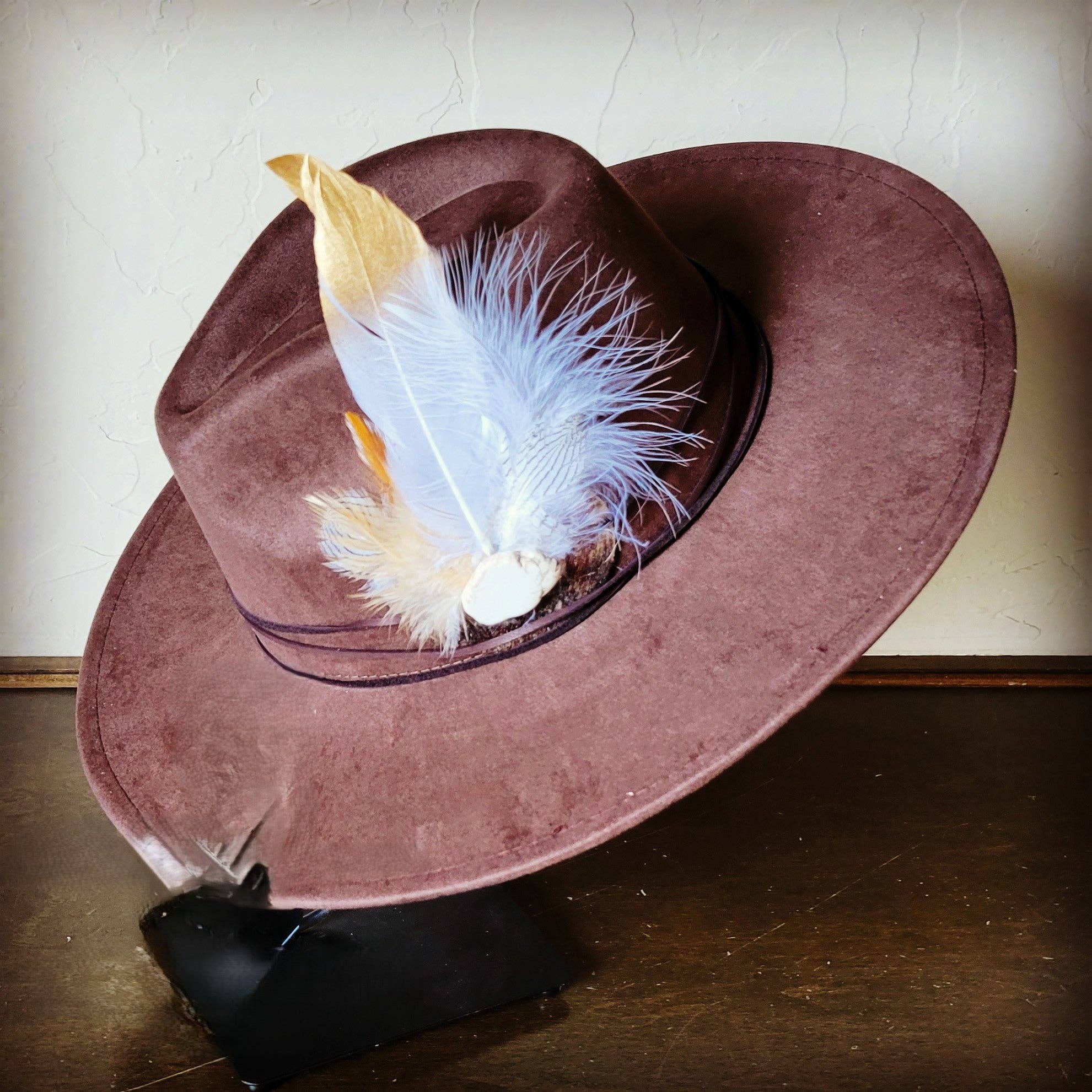 The Jewelry Junkie - Wholesale Fedora - Women's - Boho Western Hat w/ Choice of Feather Hat Band-Brown 982d6