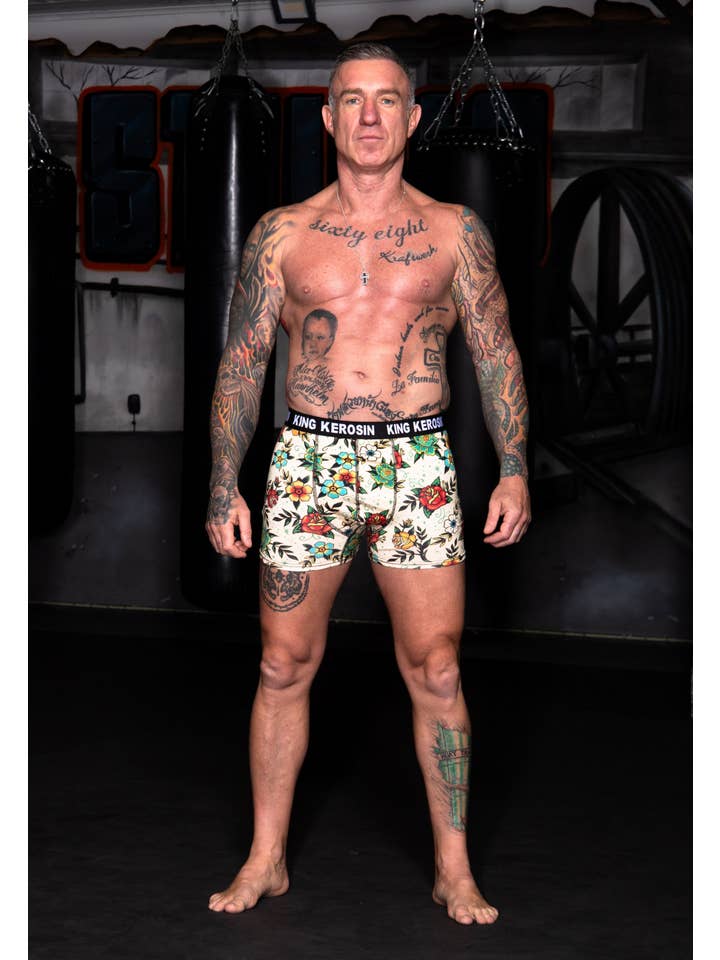 beige Boxer «Tattoo Flowers» in vendita all'ingrosso su Faire